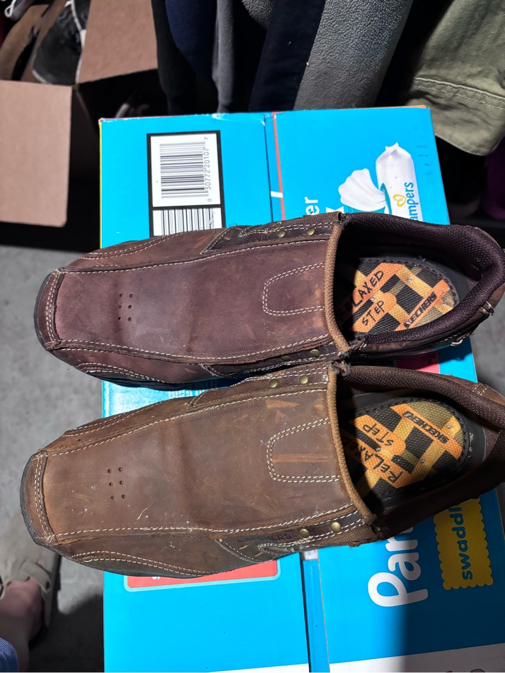 Men's Brown Leather Slip-On Casual Shoes